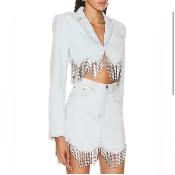 Scalloped AREA Denim Jacket - Picture 2 of 8